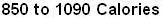 850 to 1090 Calories