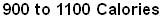 900 to 1100 Calories